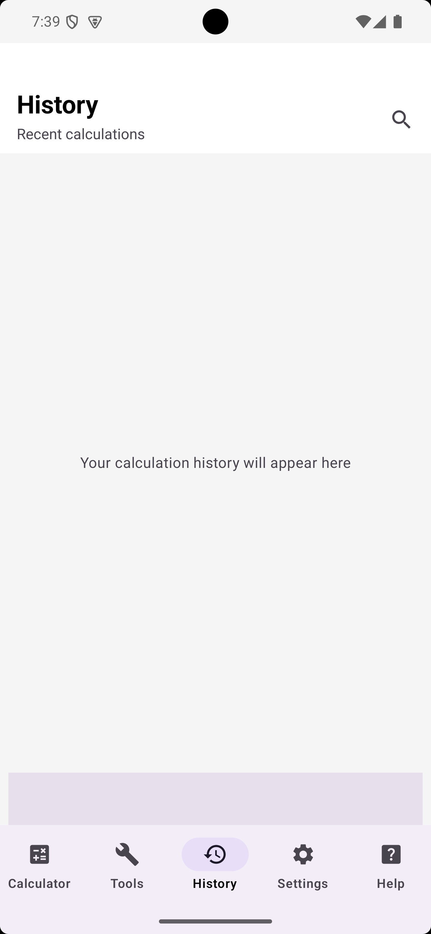 Calculation history